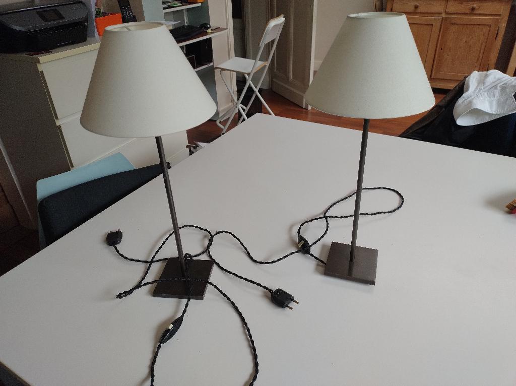 Setje tafellampen, Huis en Inrichting, Lampen | Tafellampen, Ophalen, Gebruikt, Tijdloos, Metaal