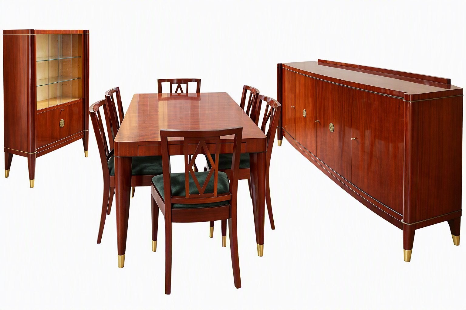 „Voltaire” Art Deco volledige eetkamer — De Coene, Huis en Inrichting, Ophalen, Gebruikt, Art deco, 4 tot 6 stoelen