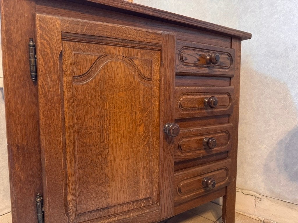 Petit buffet / commode en chêne massif – Idéal relooking, Maison & Meubles, Armoires | Buffets, Utilisé, Moins de 100 cm, 100 à 150 cm