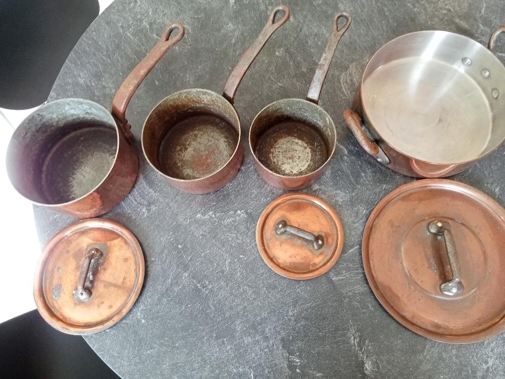 set casseroles cuivre Villedieu, Enlèvement, Cuivre