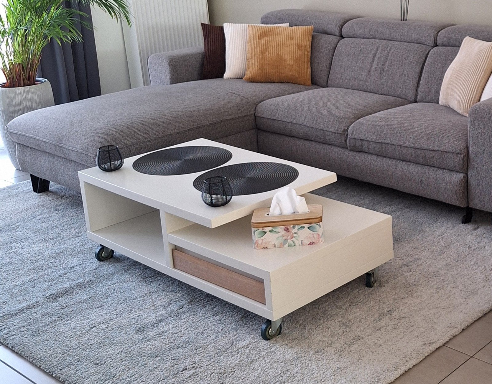 Witte salontafel Xooon 120x60x40, Huis en Inrichting, Tafels | Salontafels, Ophalen, Gebruikt, 100 tot 150 cm, 50 tot 100 cm