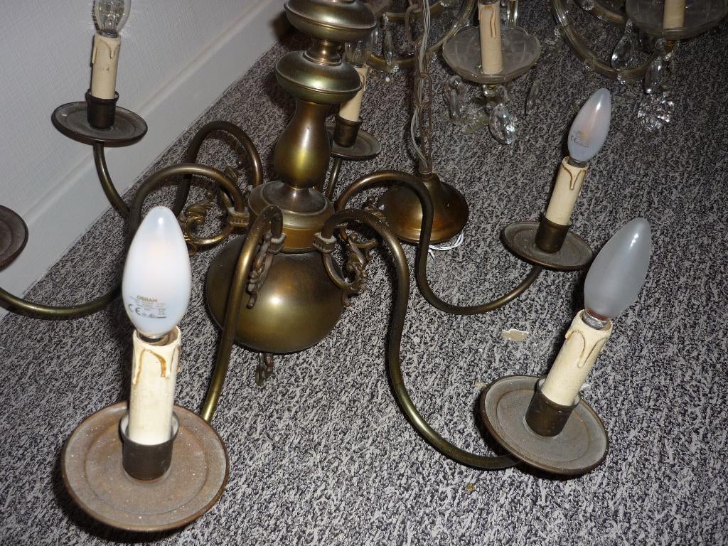 antieke koperen luster, Antiek en Kunst, Ophalen