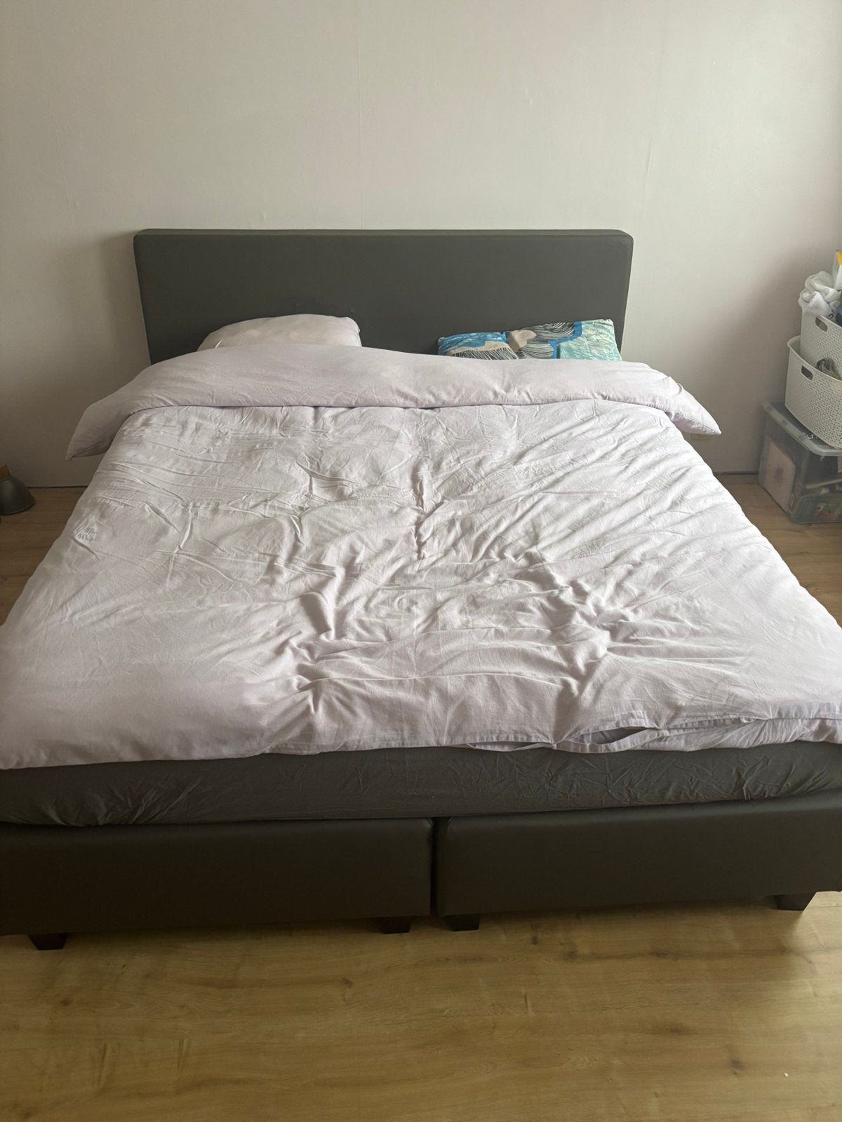 Boxspring 160cm x 200cm, Ophalen, Gebruikt, Bruin, Tweepersoons