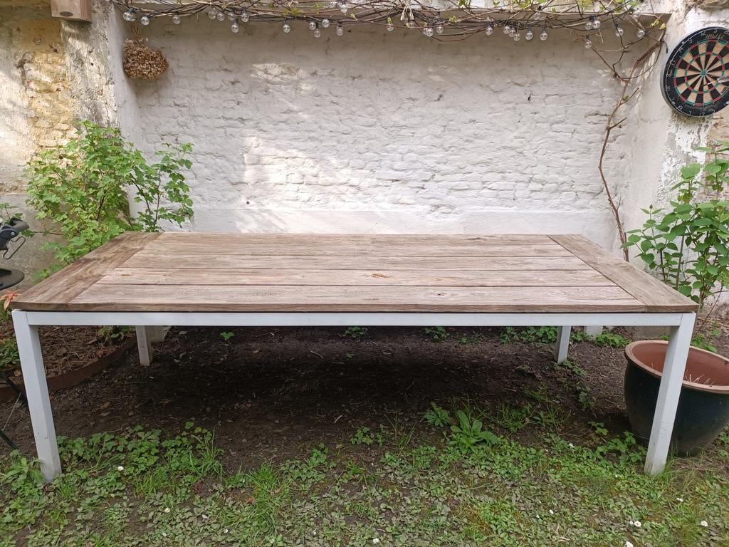 Tuintafel 240-110cm, gerecycleerd teakhout, Ophalen, Teakhout