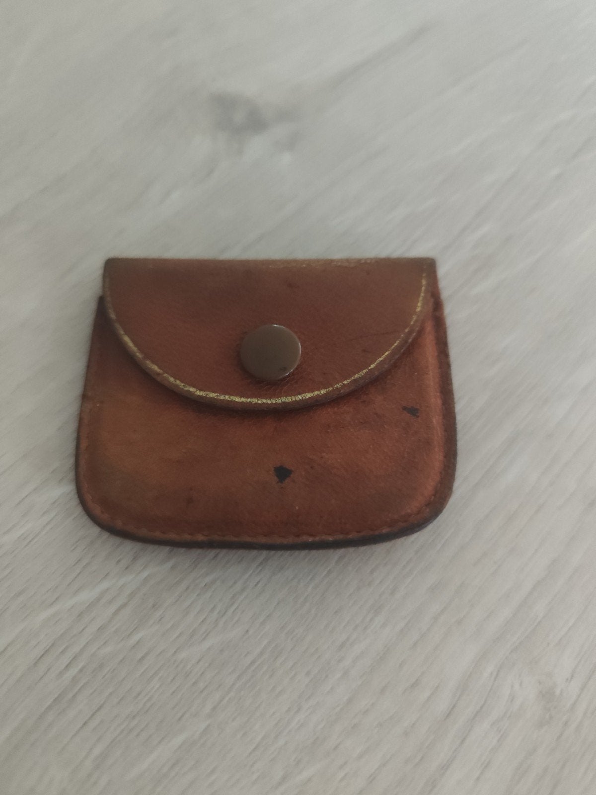 Mini porte-monnaie vintage en cuir fauve Style Gousset Rétro, Enlèvement ou Envoi