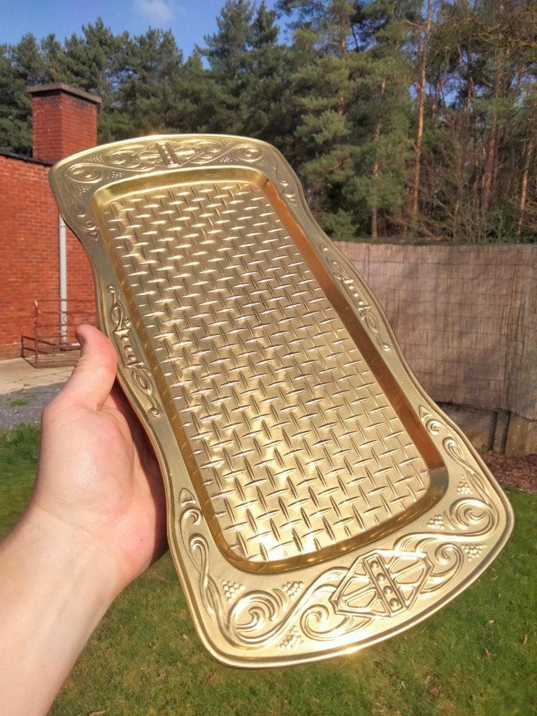 Art Deco brocante dienblad plateau metaal, Enlèvement ou Envoi