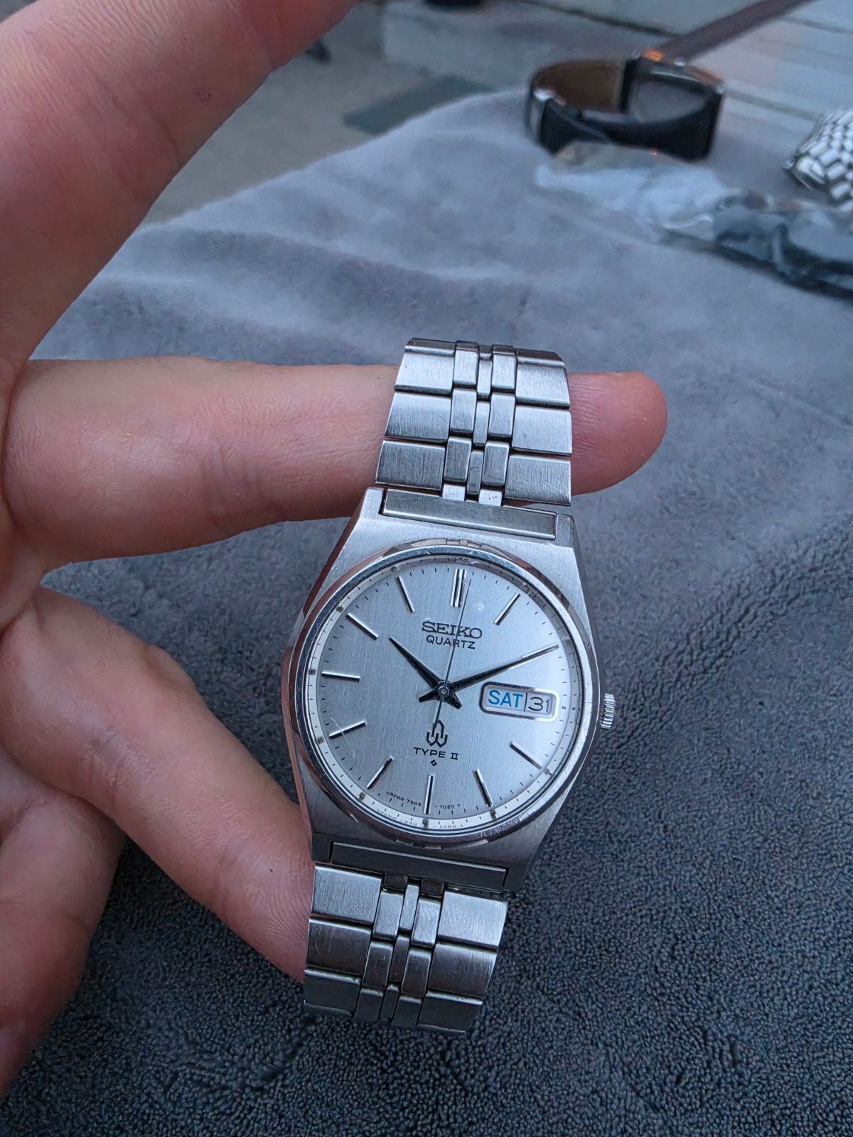 Seiko Type II (vintage) 7546-7050, Gebruikt, Staal, Polshorloge, Ophalen of Verzenden