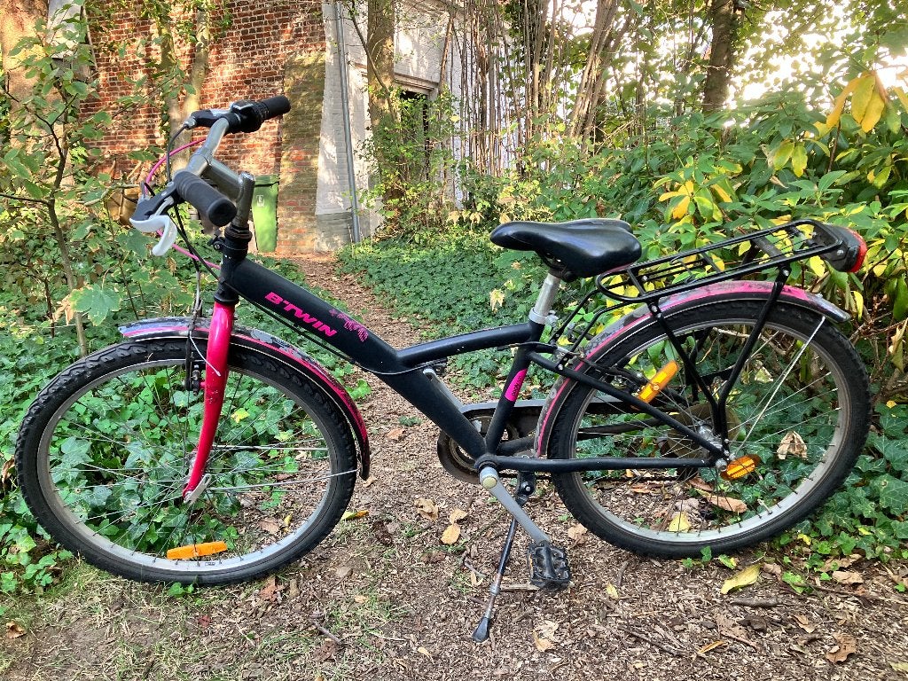 meisjesfiets fiets btwin 24 inch poply 500, Fietsen en Brommers, Ophalen, Velgrem, B-TWIN, Versnellingen