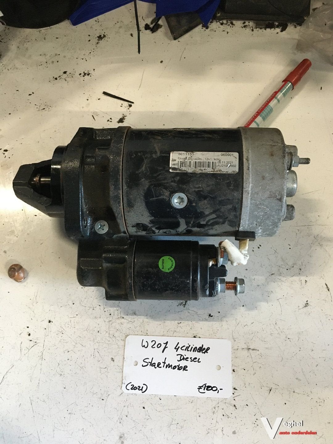 Mercedes W207 4 cilinder diesel 12 v 2,3 kw Startmotor, -, Utilisé, -, -