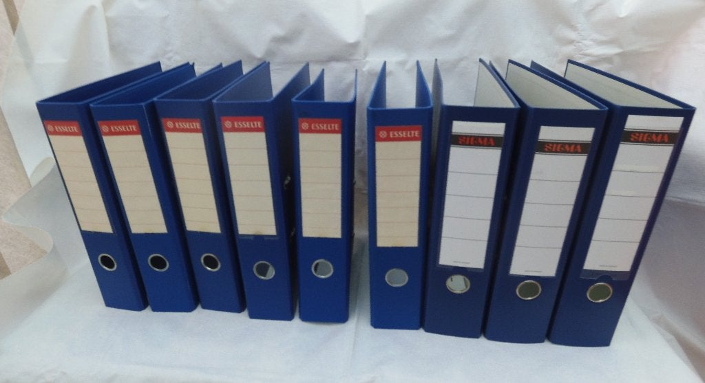 Set van 10 classeurs, Ophalen, Zo goed als nieuw