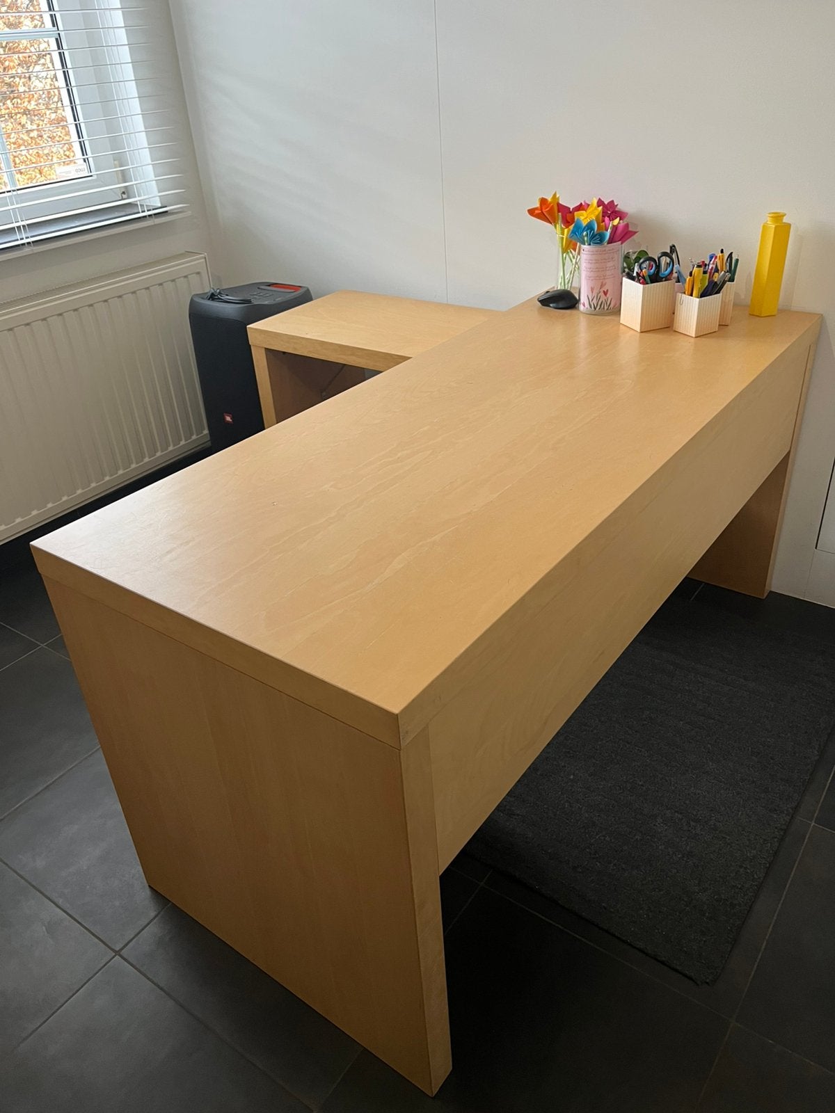 Bureel met extra ladeblok 30€, Huis en Inrichting, Ophalen, Gebruikt, Met lades, Schoolbureau