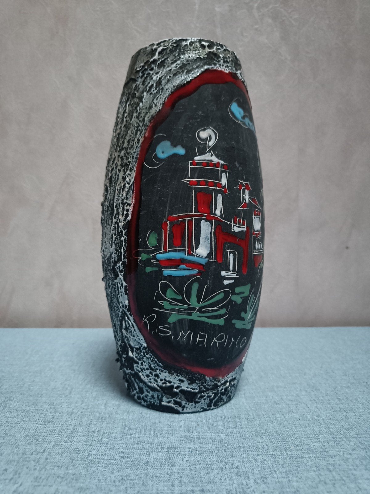 Vintage keramiek vaas San Marino jaren 60, Ophalen of Verzenden