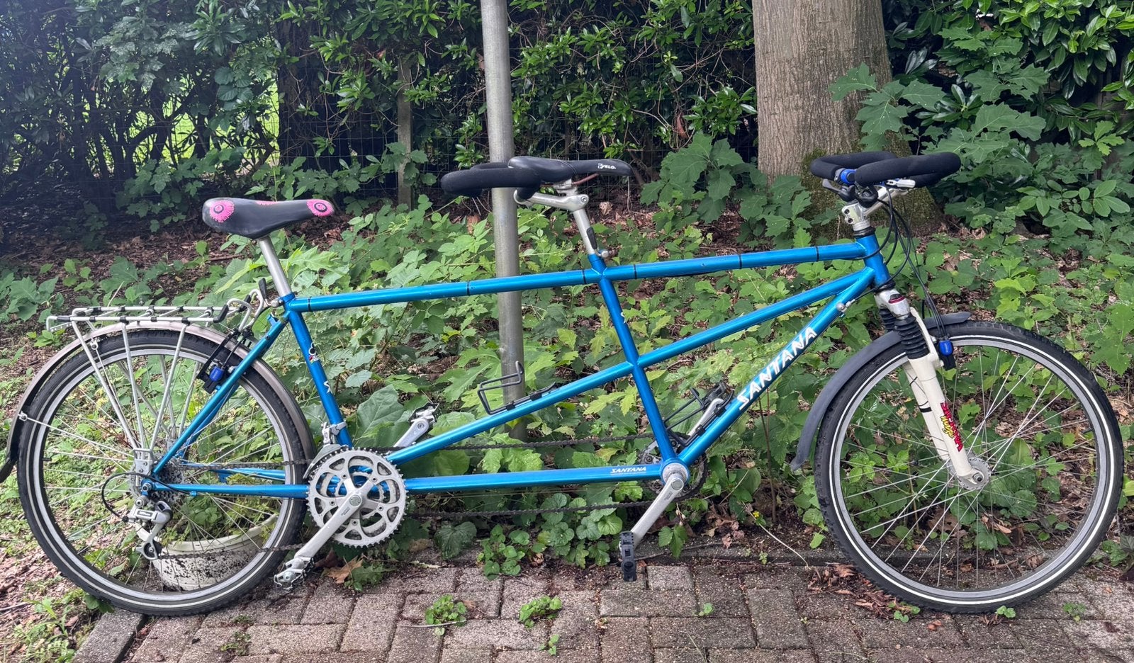 Tandem Santana blauw, Minder dan 10 versnellingen, Gebruikt, Vering, Velgrem