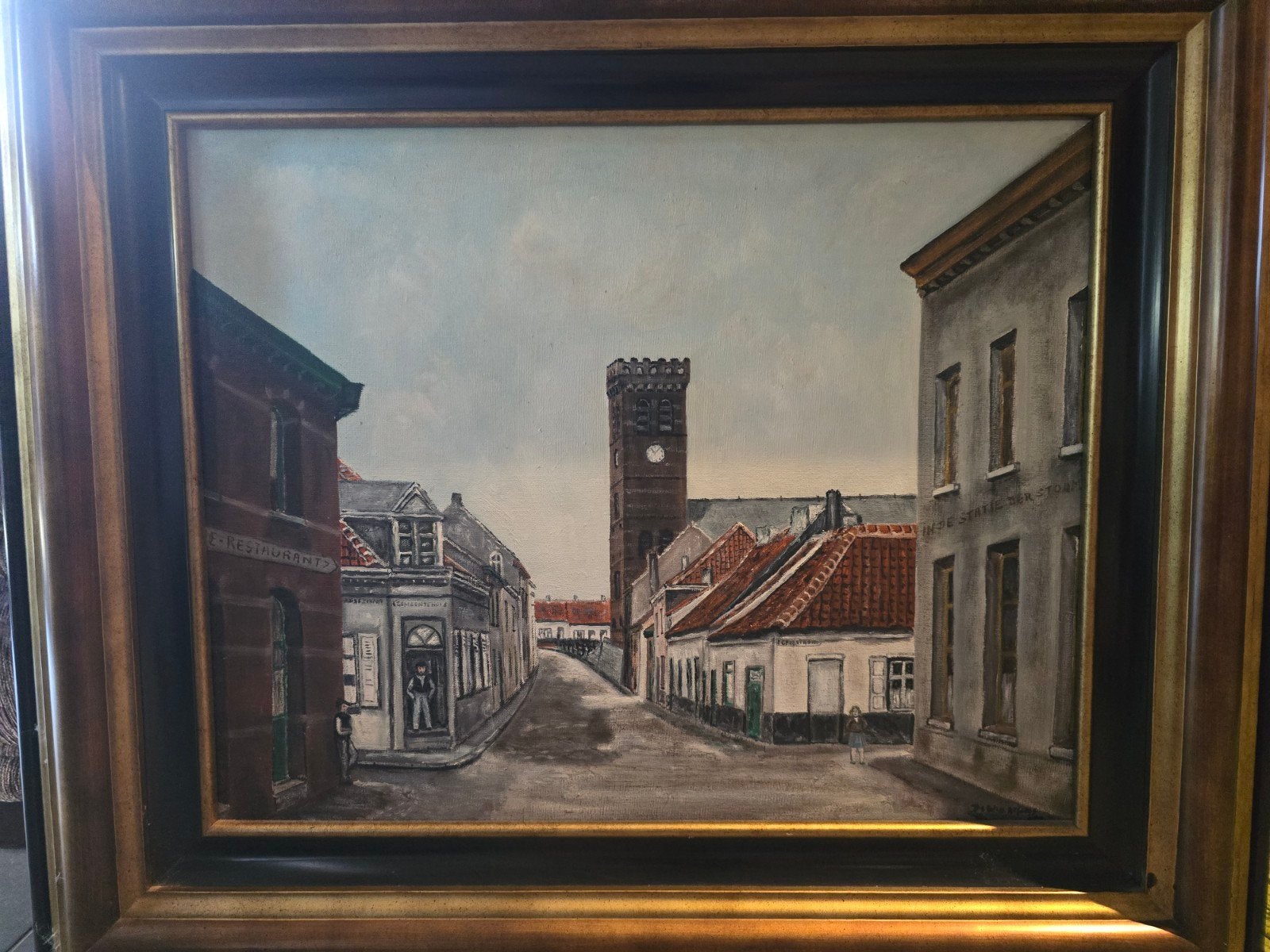 Authentiek Schilderij "Zicht op Steendorp" – Alfons De Wit (, Ophalen, Klassiek, Olieverf, Doek