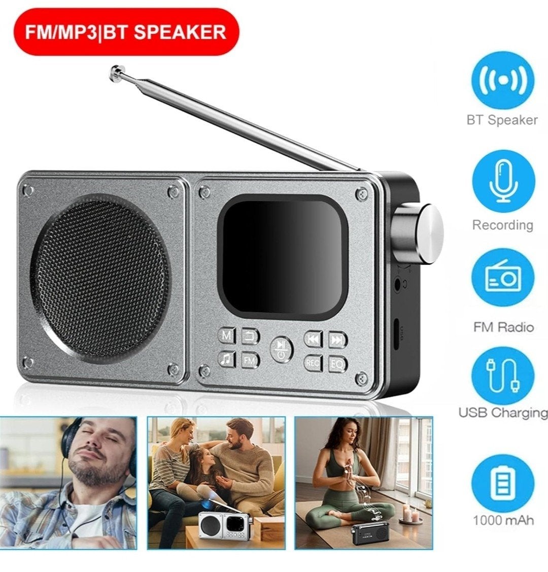 Portable Digital FM Radio Bluetooth Music Player – 16GB – Re, Null, Enlèvement ou Envoi, Null, Radio
