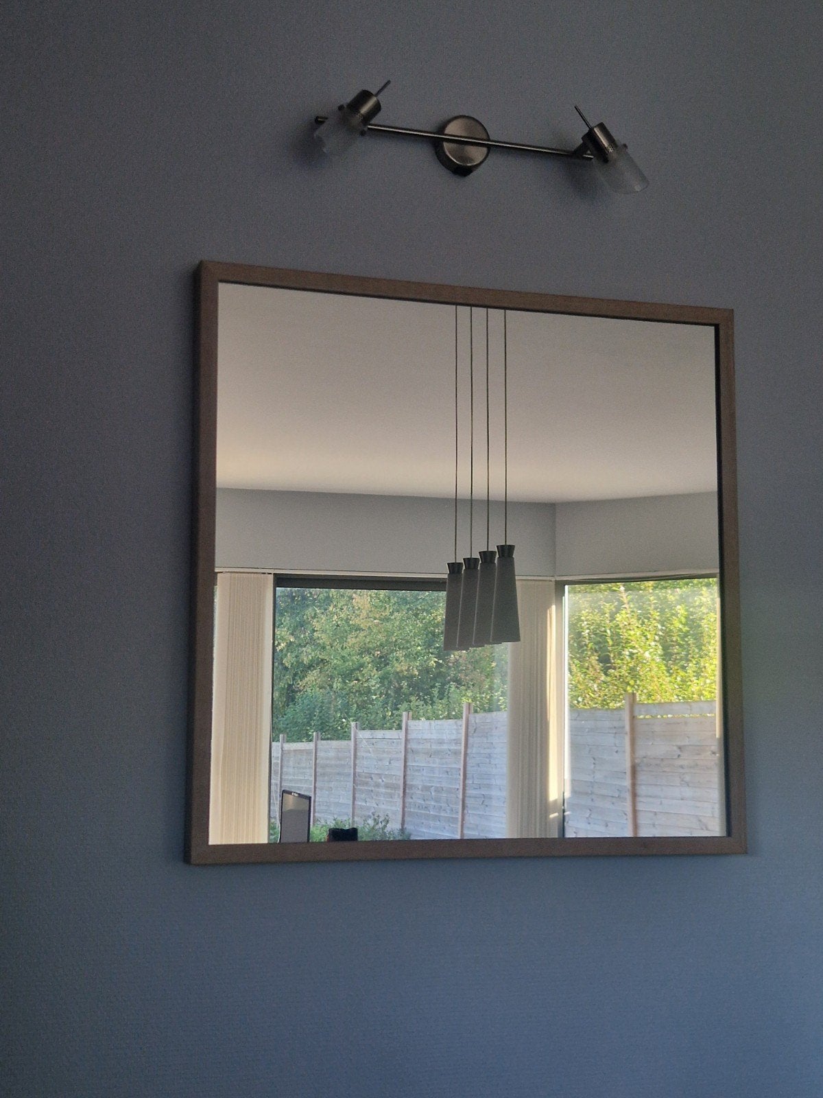Grand miroir carré IKEA STAVE – cadre effet bois – 80 x 80, Enlèvement, Carré