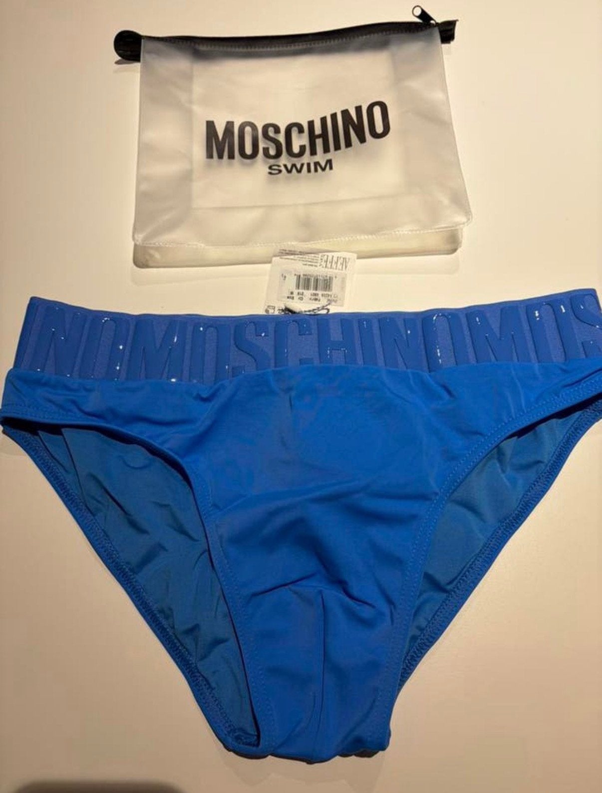 Moschino Zwemslip Nieuw, Kleding | Heren, Badmode en Zwemkleding, Verzenden, Maat 48/50 (M), Blauw, Zwemslip