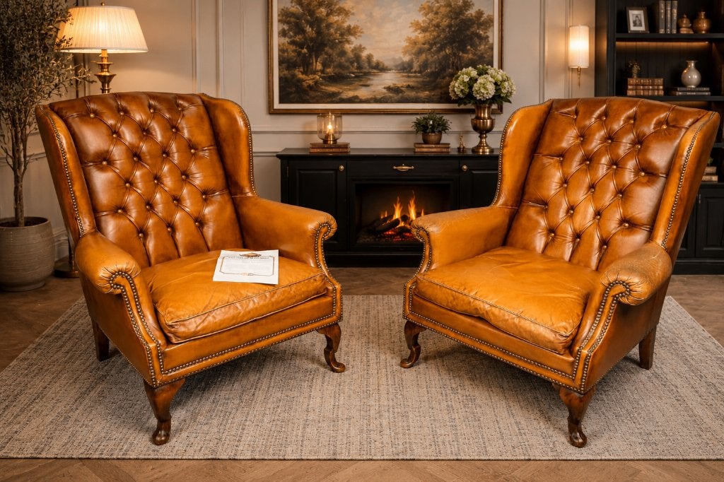 CHESTERFIELD ENGLISH SHEPHERD DESSES COLLECTIE  EDITIE 1979, Huis en Inrichting, Fauteuils, Ophalen, Gebruikt, Leer