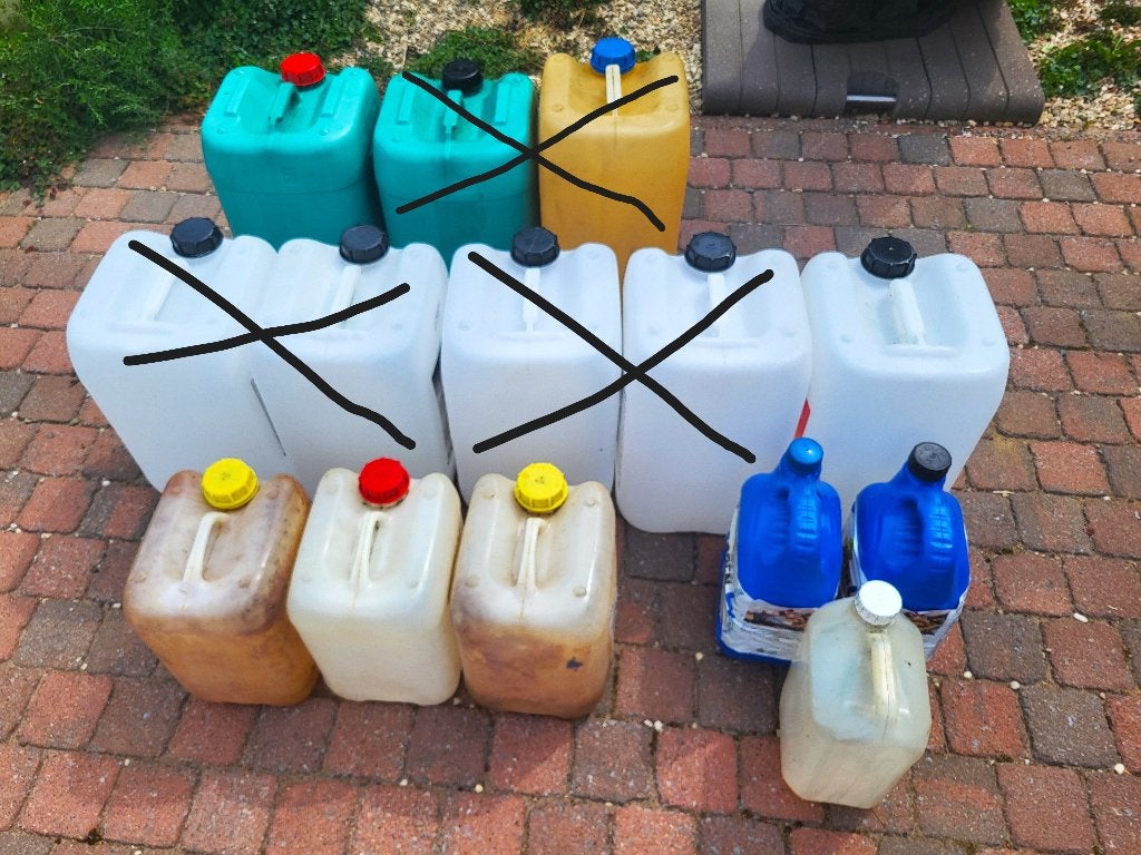 Bidons, jerrycans voor mazout., Ophalen of Verzenden, Zo goed als nieuw