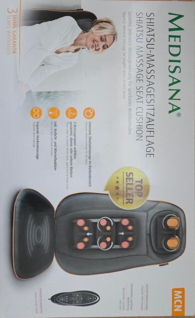 Medisana Matelas de Massage Shiatsu pour Siège, Sports & Fitness, Produits de massage, Enlèvement, Comme neuf, Chaise de massage ou Coussin