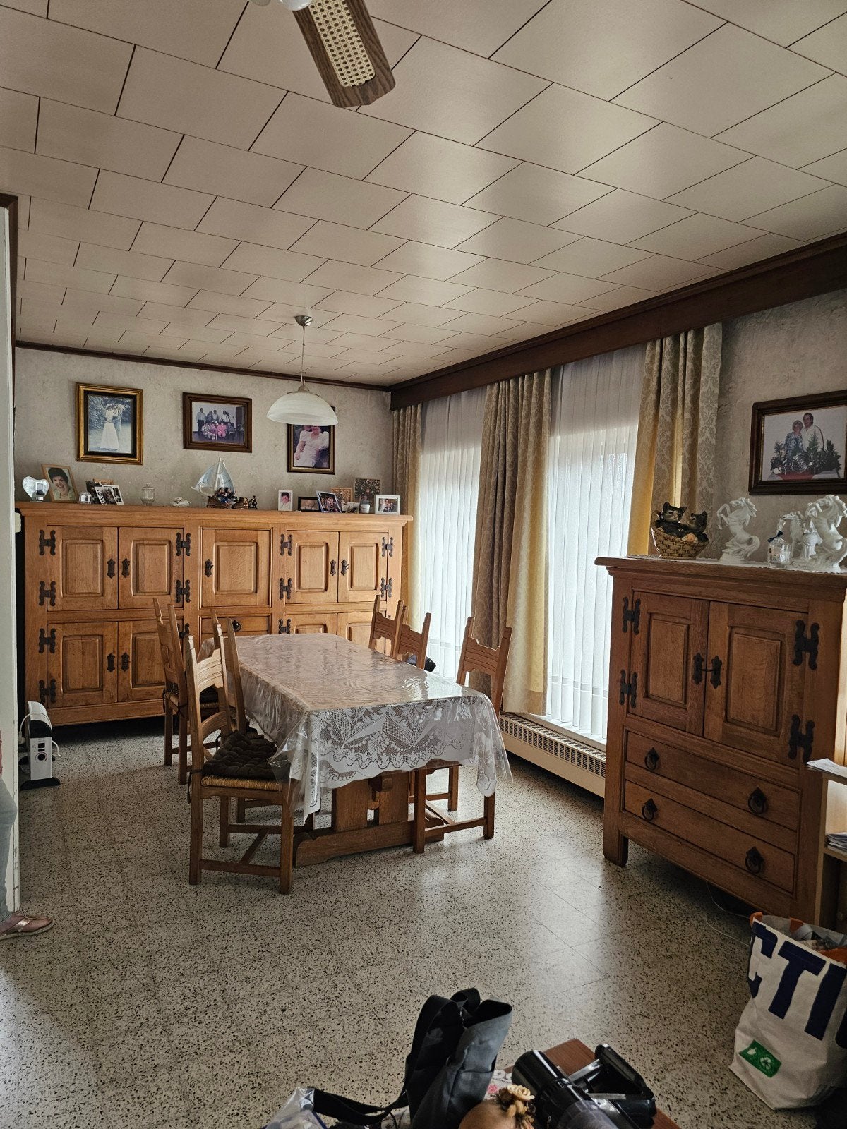 vintage massief eiken eetkamer., Ophalen