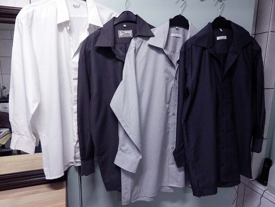 Herenhemden (4x) met Lange Mouw: Maat 41., Kleding | Heren, Overhemden, Ophalen, Zo goed als nieuw, Grijs