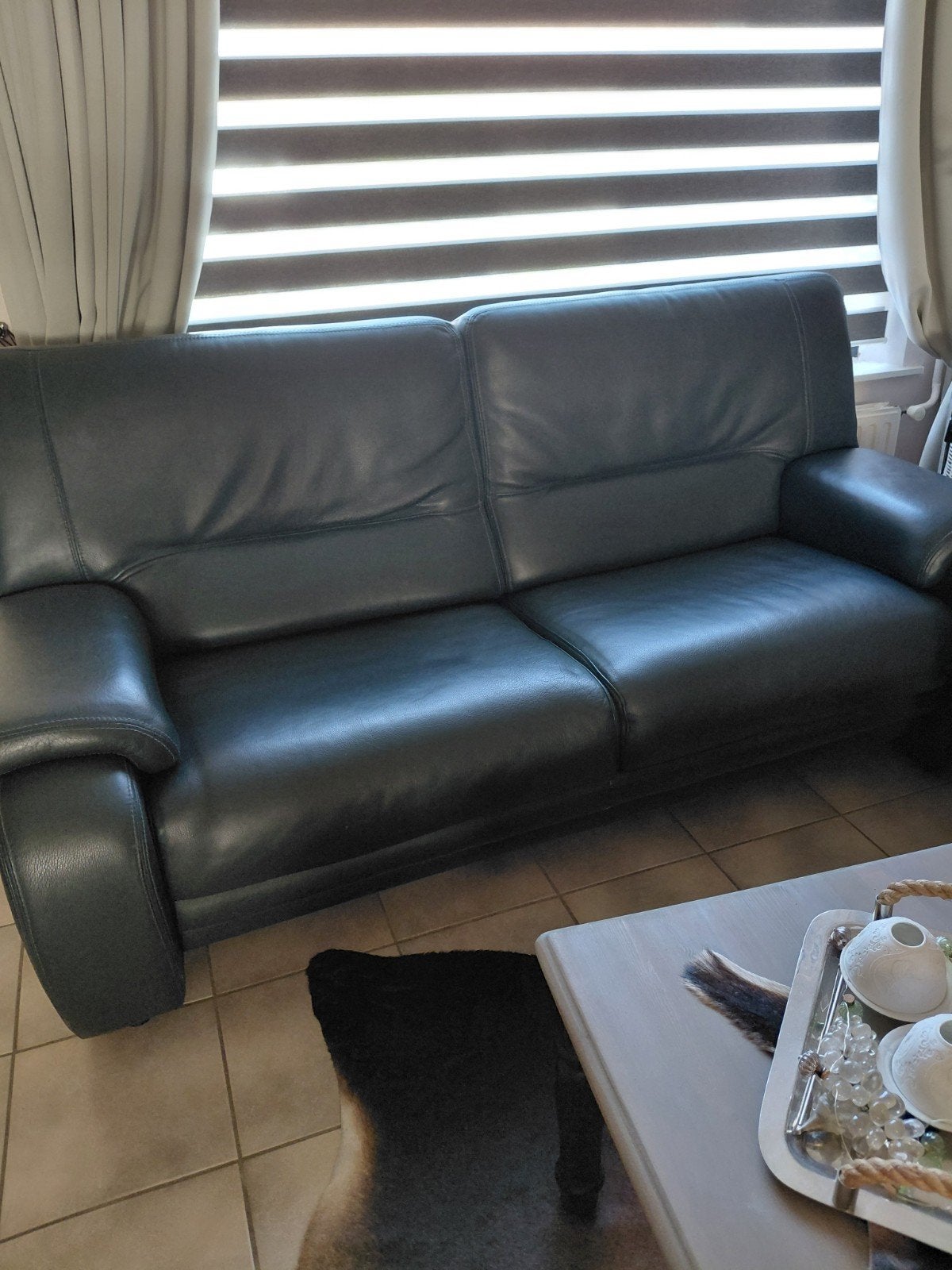 Kwalitatieve leder 2-zit ,als nieuw zonder enige schade, Huis en Inrichting, Fauteuils, Ophalen, Zo goed als nieuw, Leer, 75 tot 100 cm