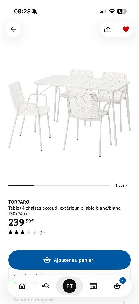 Table et chaises de jardin, Enlèvement, Comme neuf