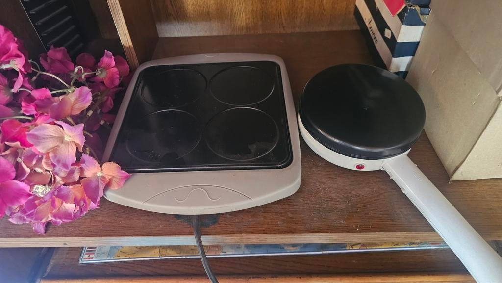 Elektrische kookplaat + pannenkoekenmaker – werkend, Ophalen