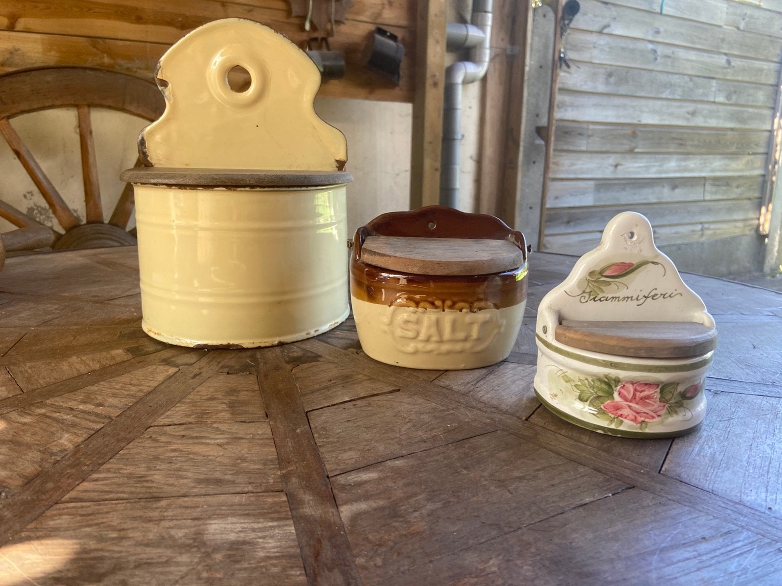 Drie vintage zoutpotten, Antiek en Kunst, Ophalen