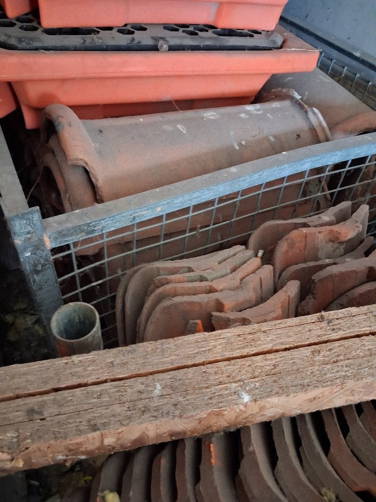 Lot Kruishoutemse dakpannen + nokpannen, Doe-het-zelf en Bouw, Dakpannen en Dakbedekking, Ophalen, Gebruikt, Steen of Klei, Dakpannen