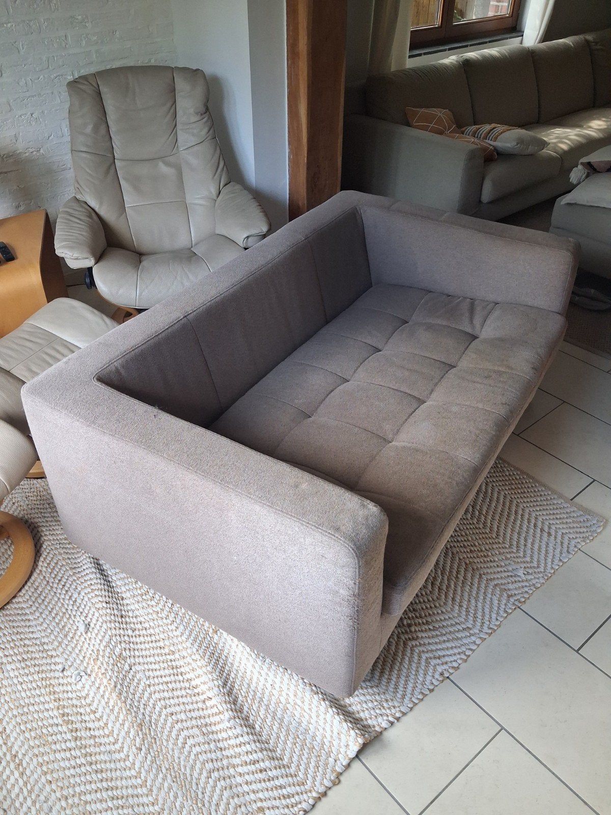 Canapé couleur taupe/beige, déhoussable et lavable, Maison & Meubles, Enlèvement