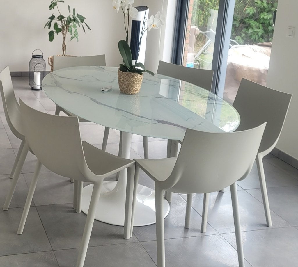 Table salle a manger, 150 à 200 cm, Cinq personnes ou plus, Verre, Enlèvement