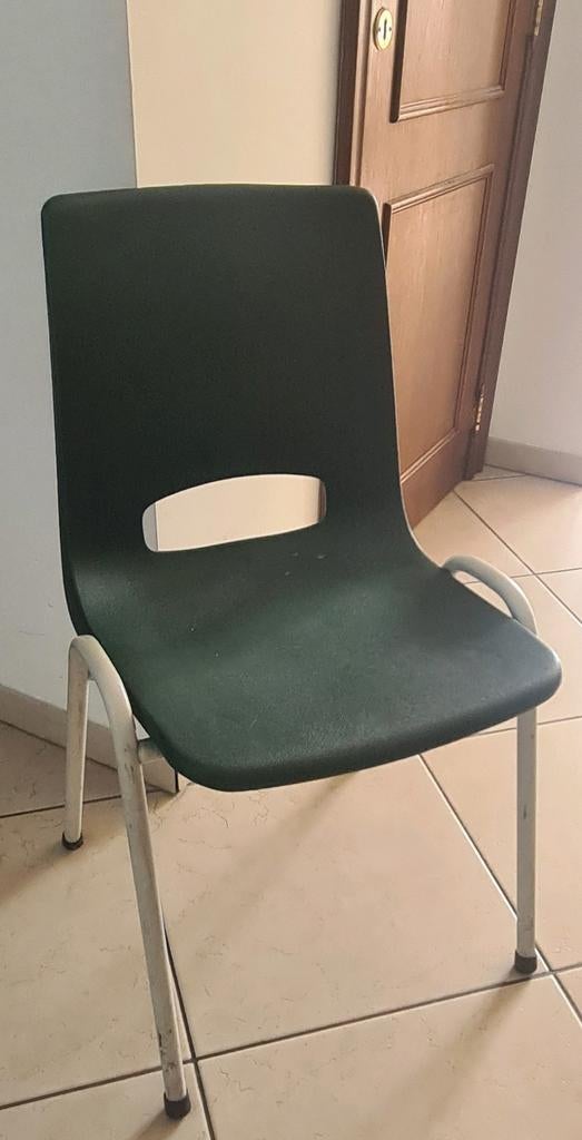 Vintage industriële smaragdgroene stoel, Antiek en Kunst, Ophalen of Verzenden