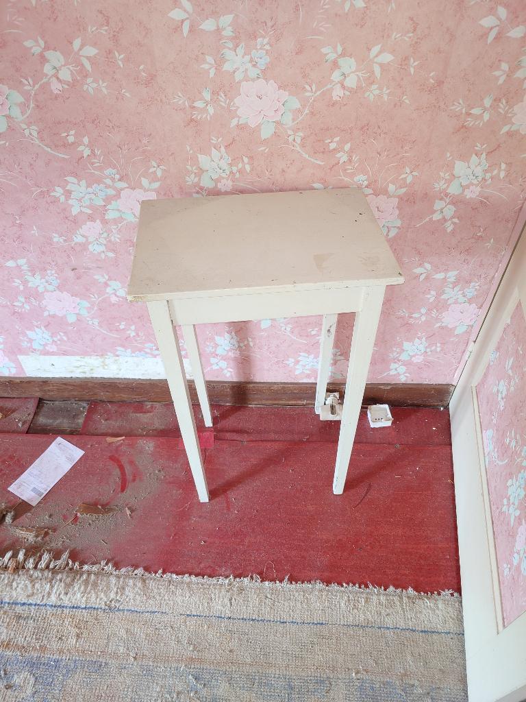 Vintage wit bijzettafeltje | brocante stijl, Ophalen