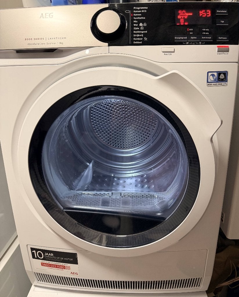 AEG Droogkast met warmtepomp 9kg - condens, Elektronische apparatuur, Droogkasten, Ophalen, 8 tot 10 kg, Zo goed als nieuw, Voorlader