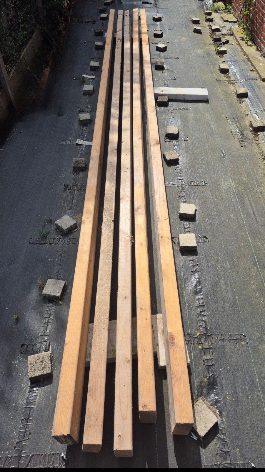 Poutres en bois 535 x 225 x 75  NOUVEAU x5, Bricolage & Construction, Bois & Planches, Neuf, 50 mm ou plus, 300 cm ou plus, Enlèvement