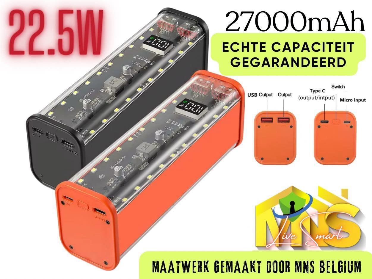 Powerbank met hoge capaciteit van 27000 mAh, Ophalen of Verzenden, Nieuw