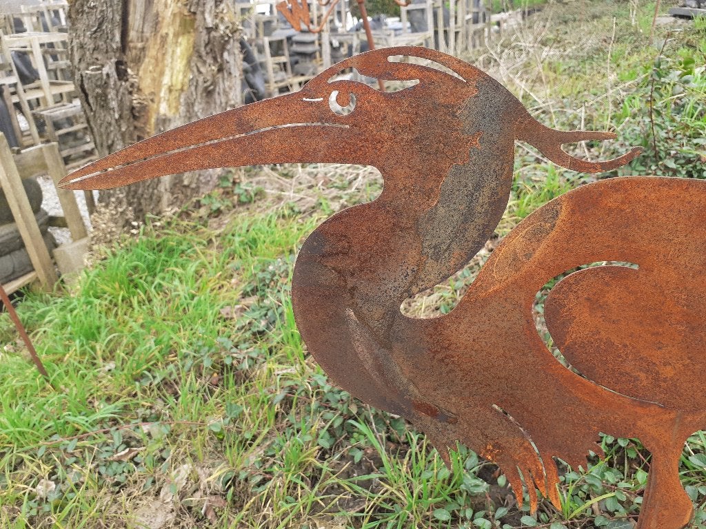 Superbe héron en métal sur tige, Jardin & Terrasse, Enlèvement, Comme neuf, Métal, Animal