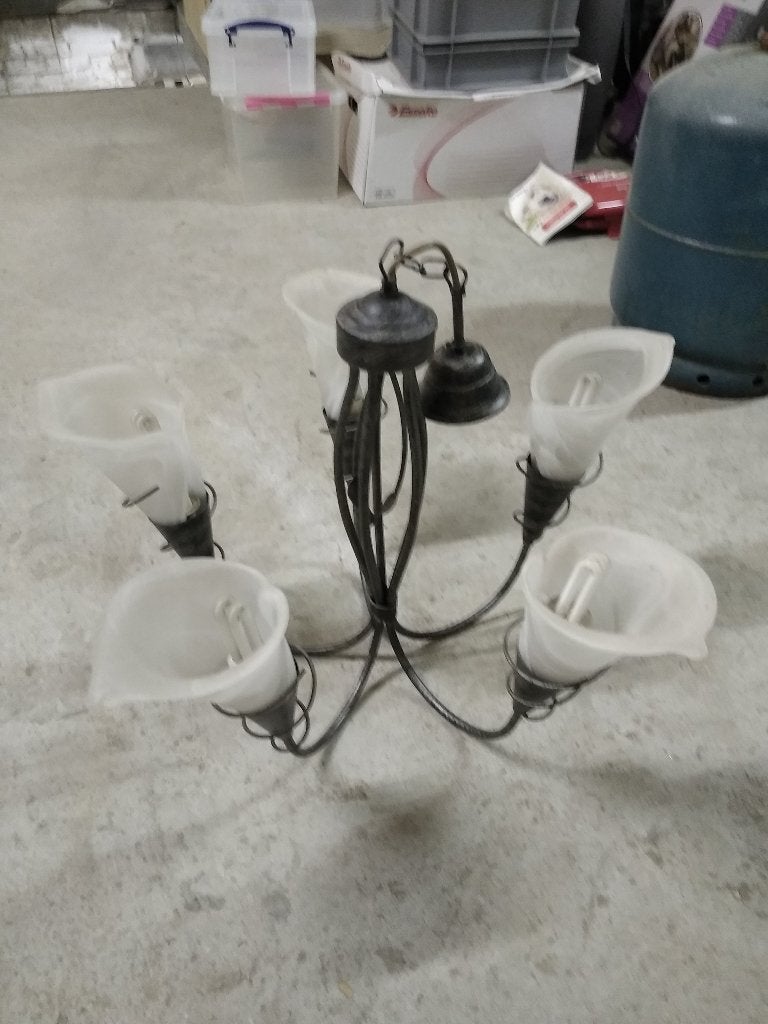 luster, Maison & Meubles, Lampes | Lustres, Enlèvement, Comme neuf, Verre