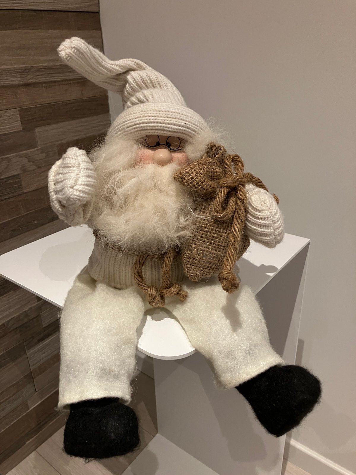 Witte kerstman met muziek doos Sia Home Fashion, Ophalen of Verzenden, Nieuw