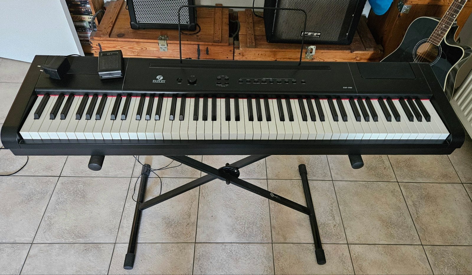 Fazley FSP-500 digitale piano + pedaal + stand, Ophalen, 88 toetsen