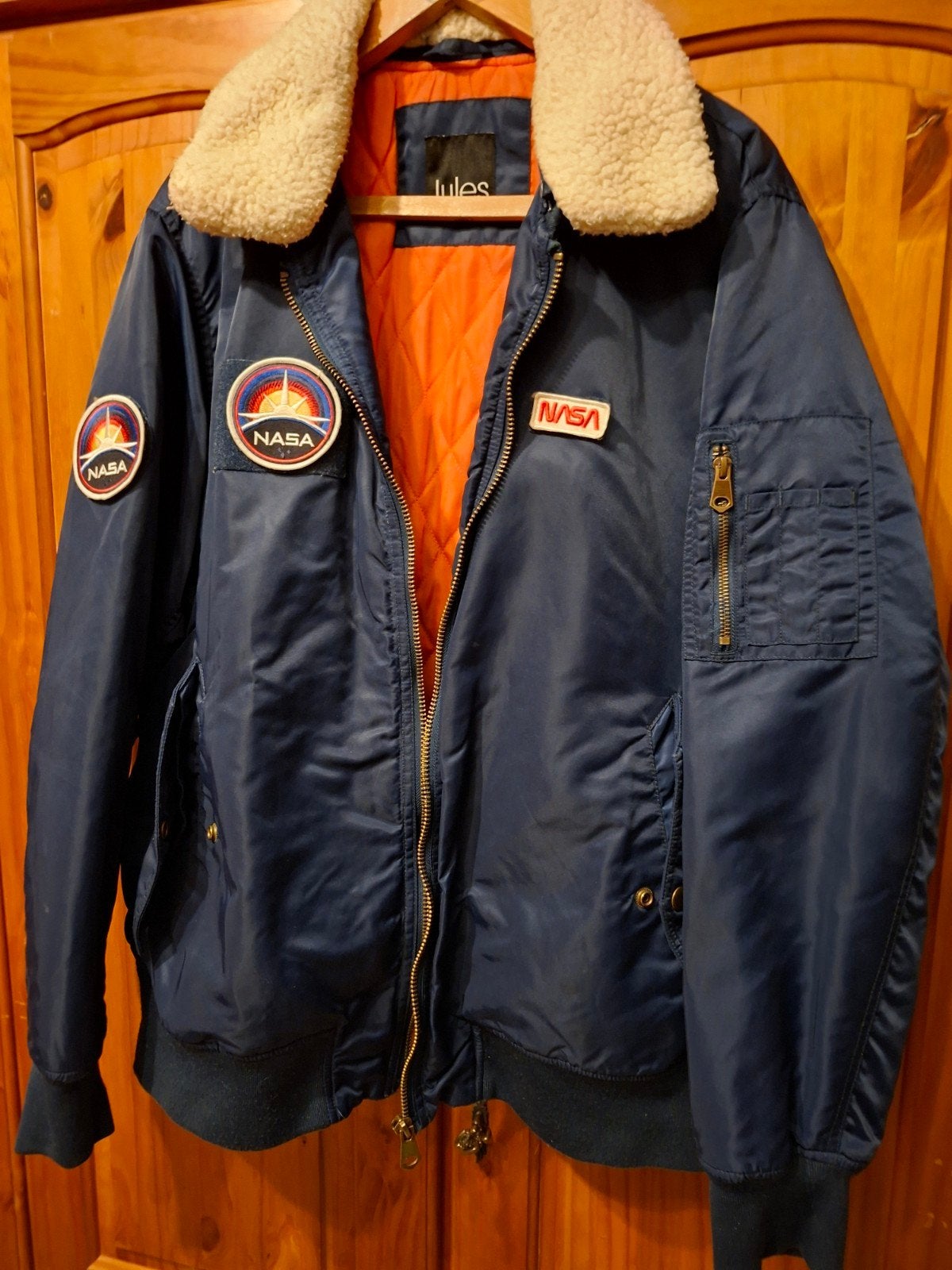 piloot jas blauw afneembare kraag en patches, Ophalen, Jules, Blauw, Overige maten