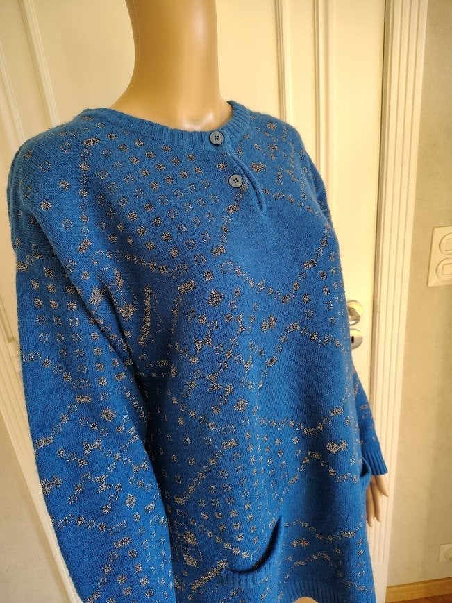 vintage blauwe trui, Maat 38/40 (M), Zo goed als nieuw, Vintage ., Verzenden