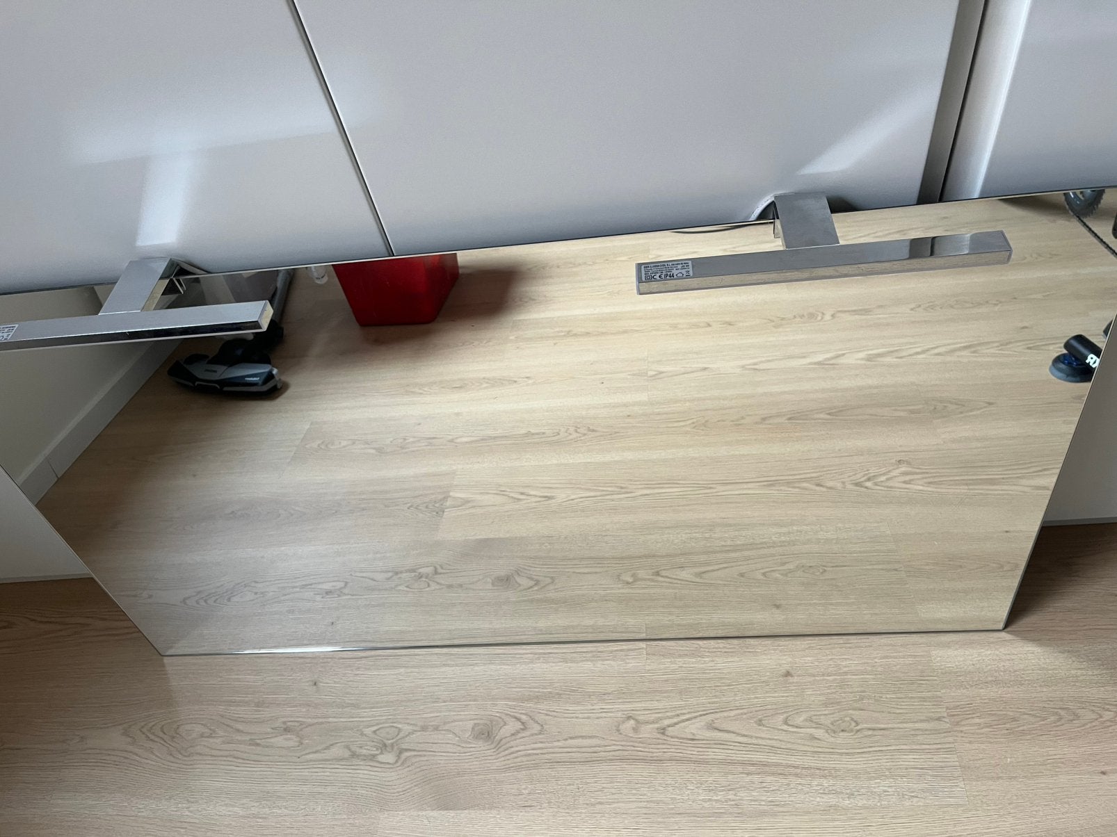Badkamerspiegel met 2 ledlampen, Ophalen, Zo goed als nieuw