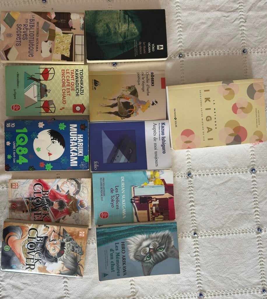 Lot de 11 romans auteurs japonais et manga, Livres, Enlèvement ou Envoi, Utilisé, Belgique