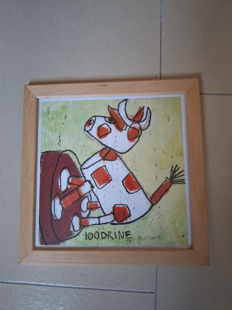 Kader "koe" 20/20cm voor in kinderkamer, Kinderen en Baby's, Ophalen