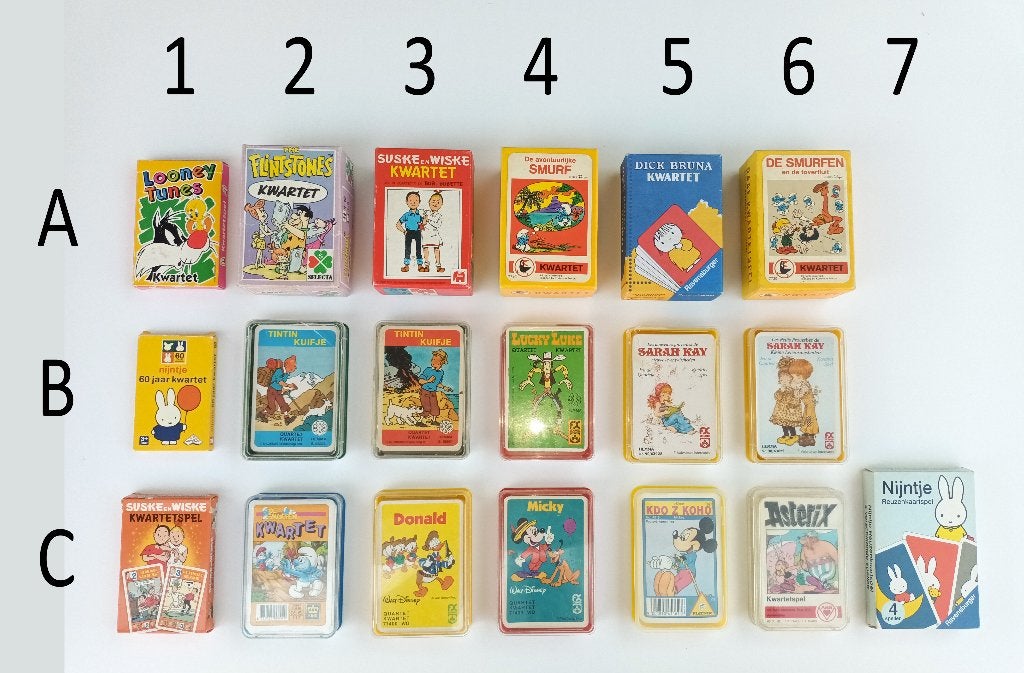 Kwartetspellen - Cartoons & Stripfiguren, Verzamelen, Ophalen of Verzenden, Gebruikt, Kwartet(ten)