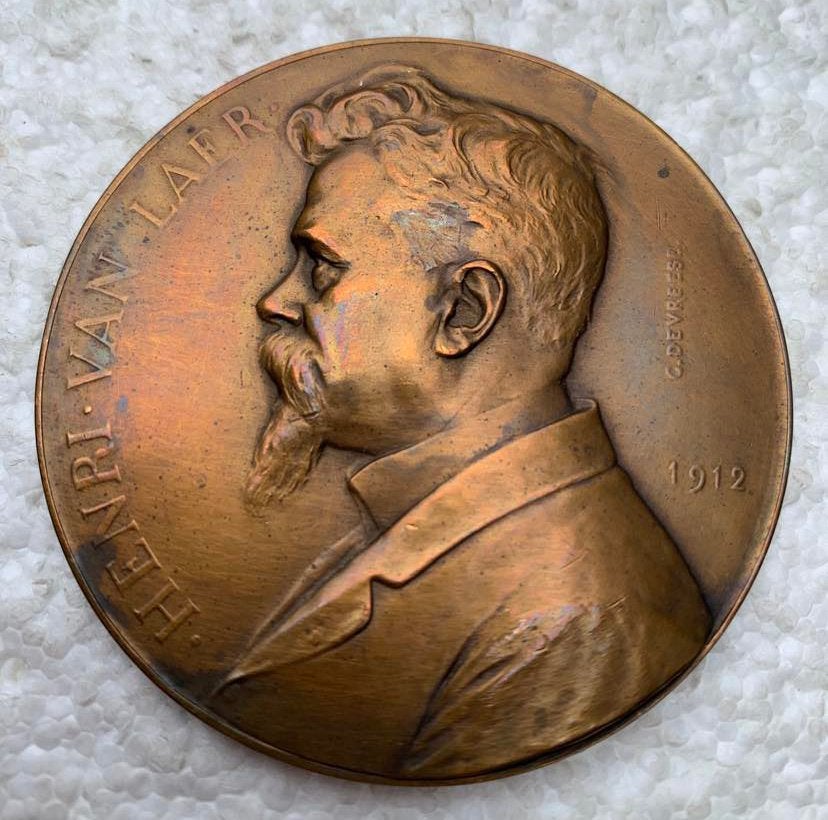 Medaille, Penning, 1912 Henri Van Laer, Ecole des Mines MONS, Postzegels en Munten, Penningen en Medailles, Ophalen of Verzenden