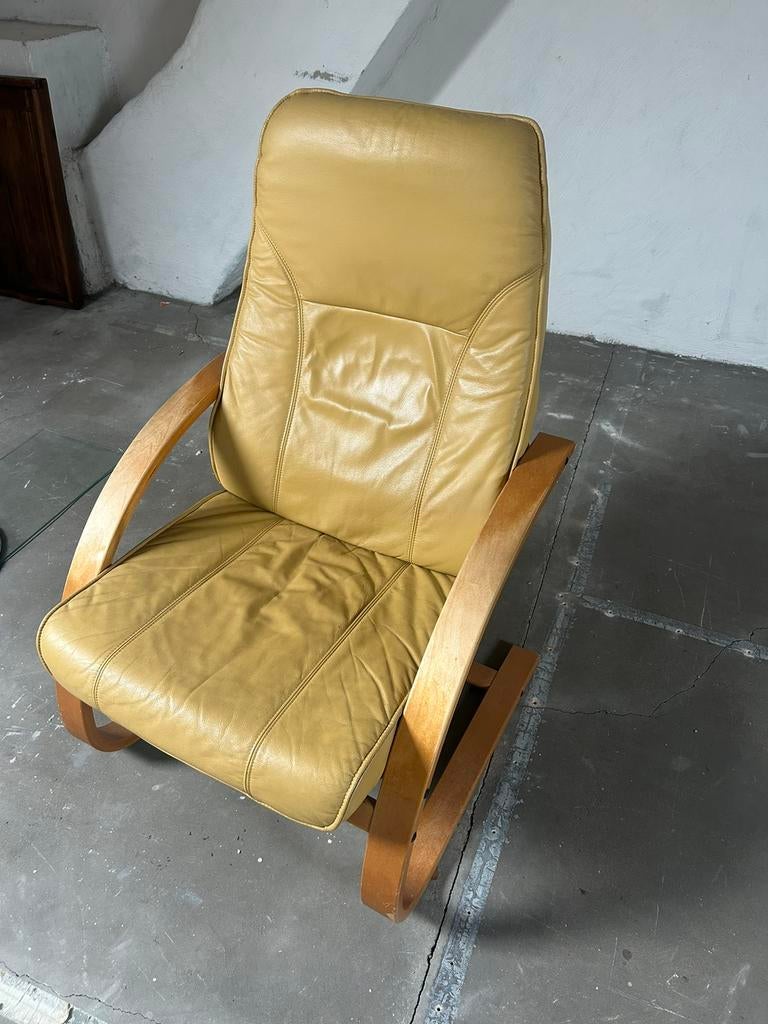 Unico leren relax zetel, Huis en Inrichting, Fauteuils, Ophalen, Gebruikt